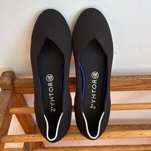 Rothy's The Ballet Flat Slip On Black Shoes Work and Office Wear,Comfortable 9.5